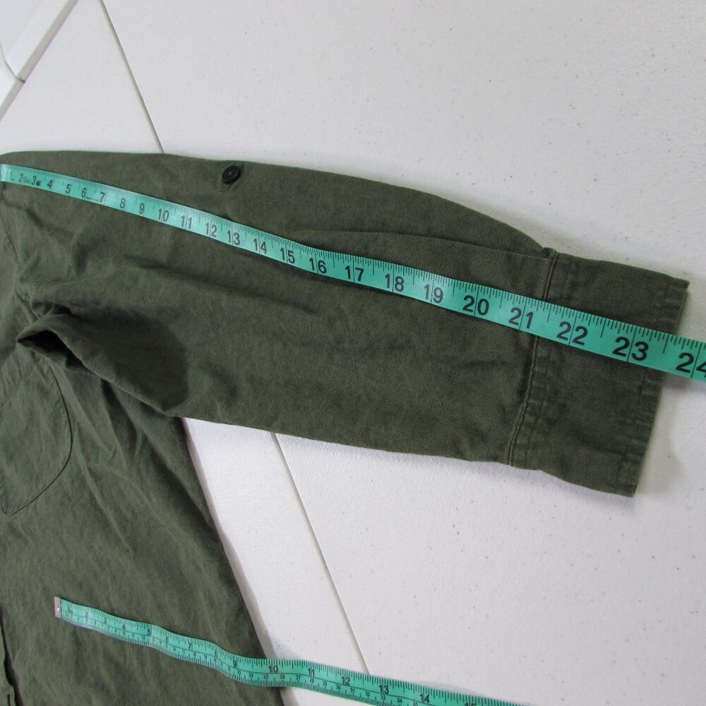 Liz Baker Woman Olive Green Linen/Cotton Button Down Top 1X - Picture 7 of 12
